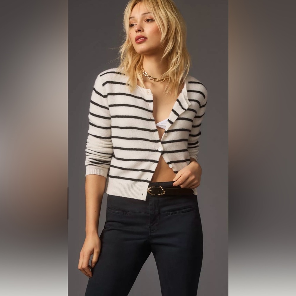 Reformation Black and White Striped Sweater cashmere size‎ xs
